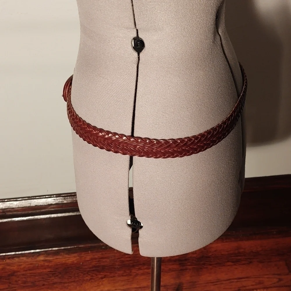 Oil Tan Cowhide Braided Belt Sz 38